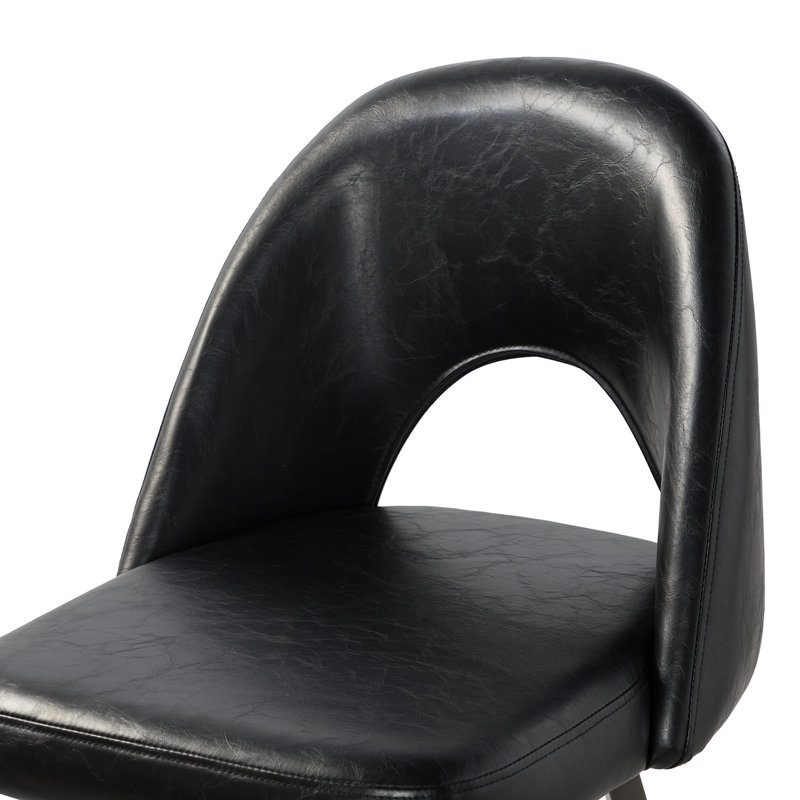 Tabouret de comptoir pivotant Elurd, Noir, Tabouret de comptoir (siège d'une hauteur de 26 p