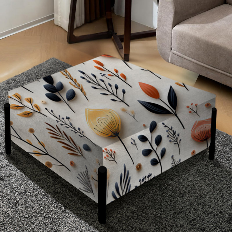 Nature's Exquis Floral Collage - Grand repose-pieds carré floral
