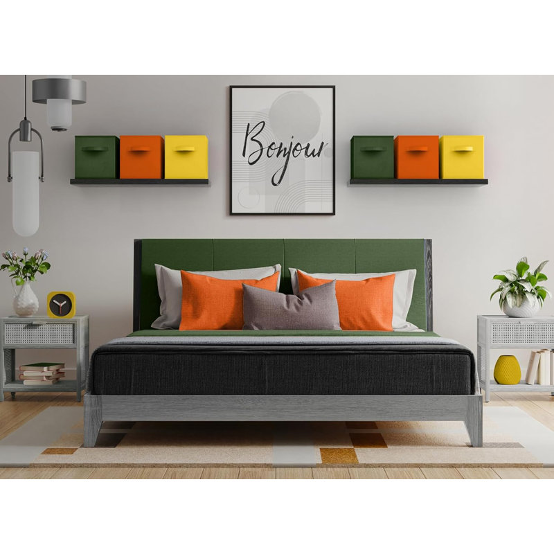 Tissu Sorbus, Vert / orange / jaune foncé