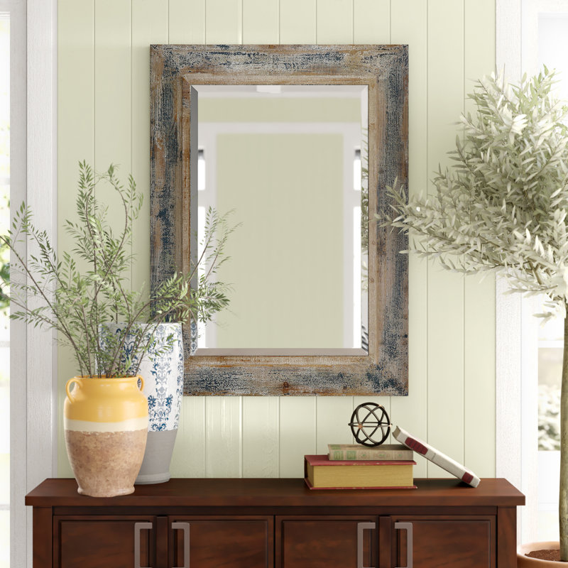 Latroyia Wood Rectangle Wall Mirror