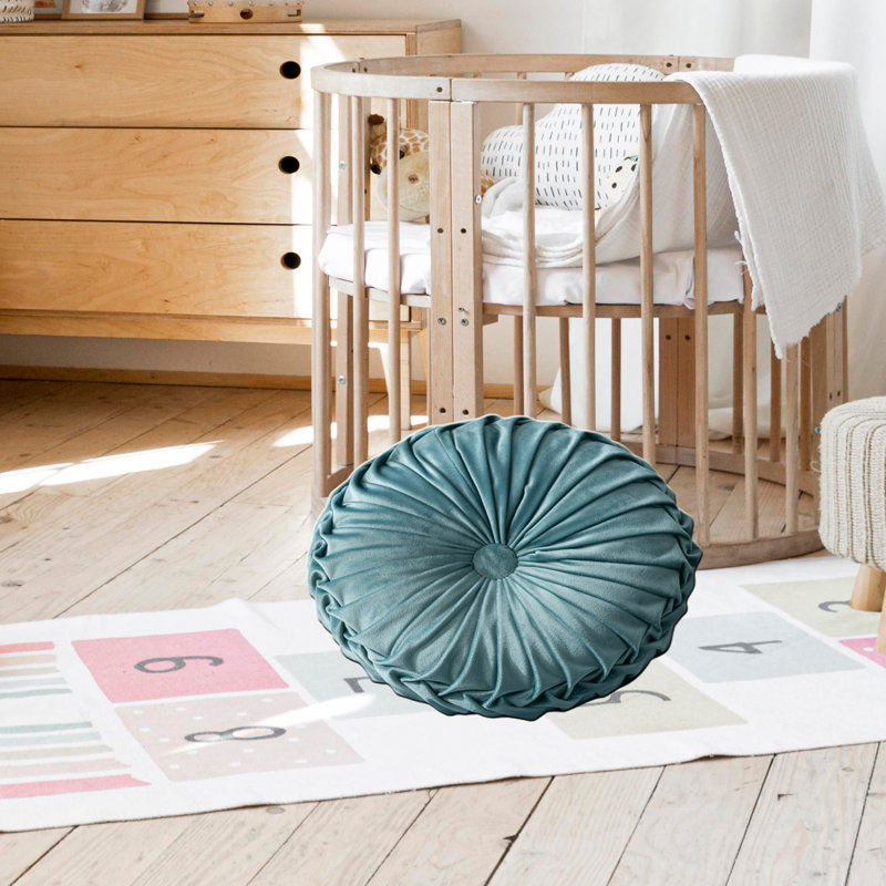 Lanajah Round Pillow Cover & Insert, Lake Blue