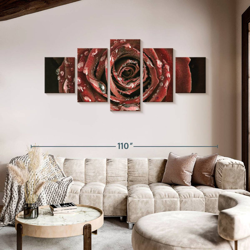 Dewy Rose, 42" H x 92" W