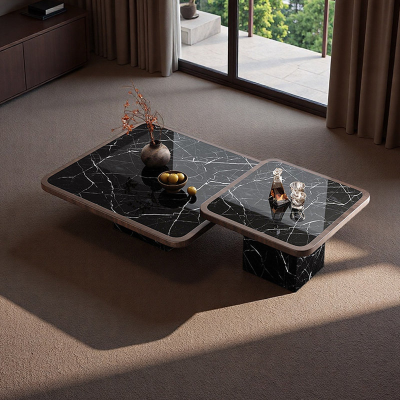 Ensemble de tables basses Living Slate, H 11,41 po x L 35,43 po x l 35,43 po, Noir