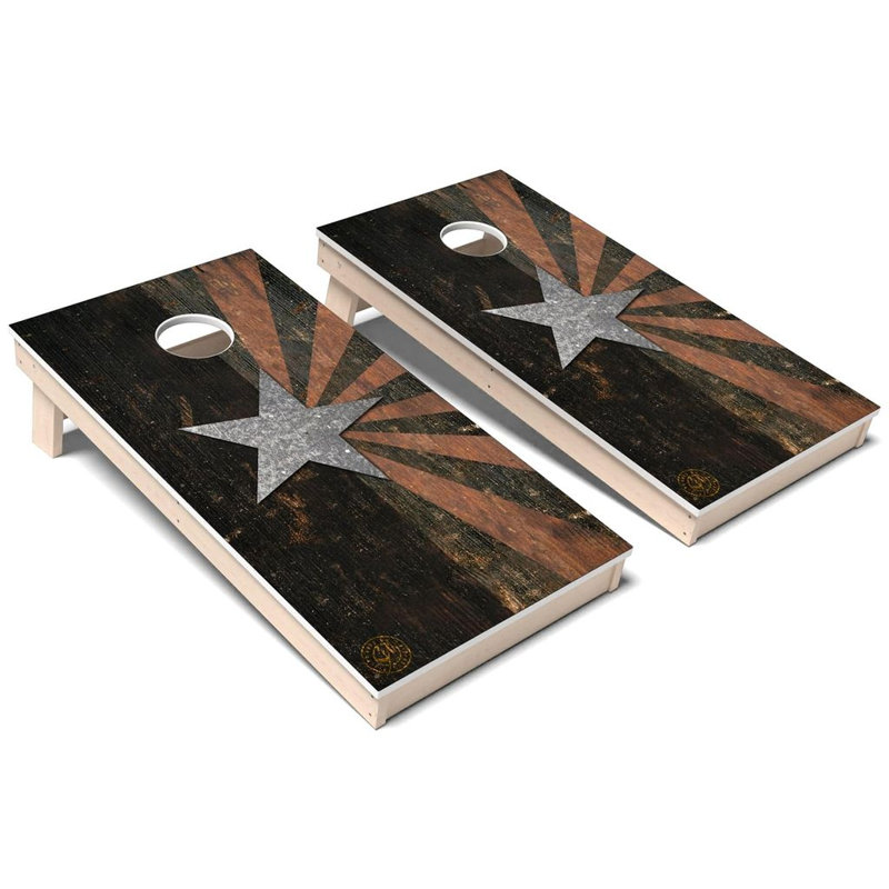 Ensemble de cornhole rustique en composite Arizona, Ajouter un étui et des lumières