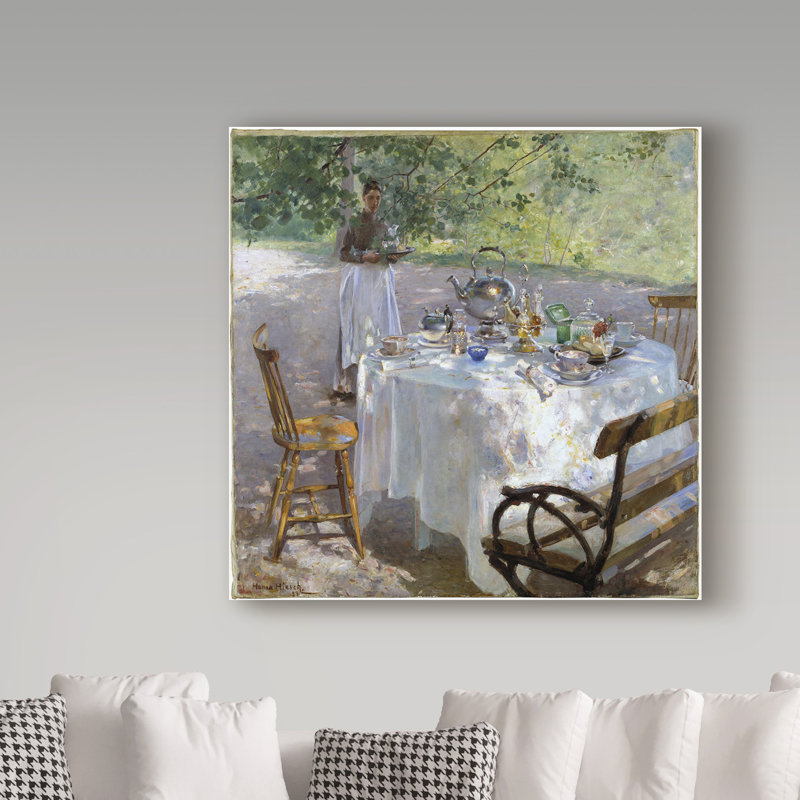 « déjeuner time », reproduction de peinture à l’huile sur toile tendue, H 14 po x l 14 po x P 2 po