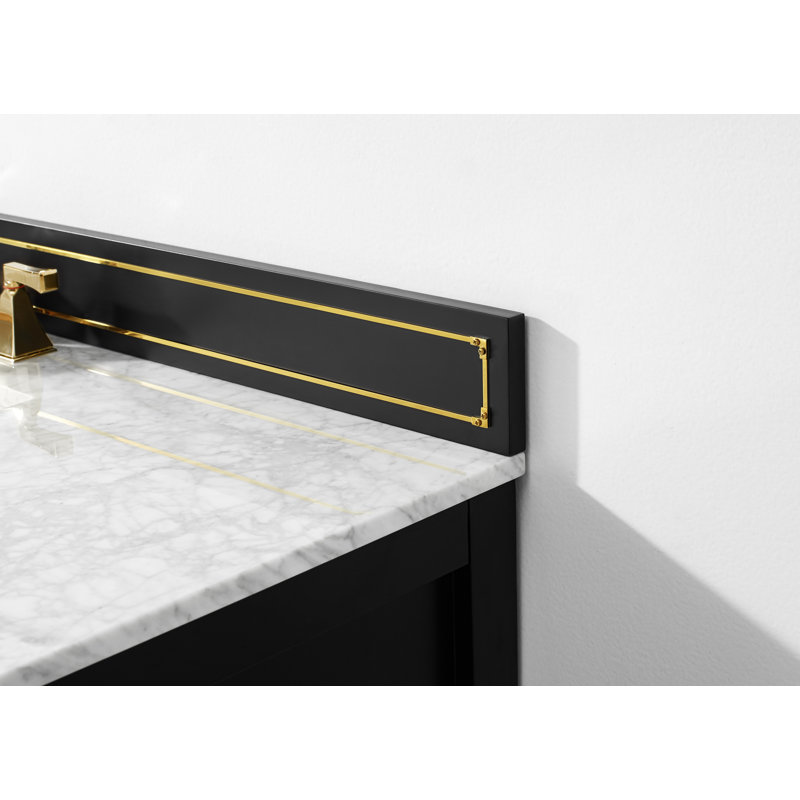 Aspen 60'' W Double Vanity, Black Onyx, Gold