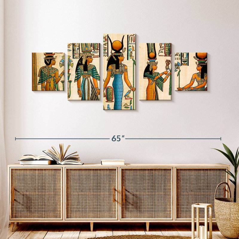 La reine Néfertari offre des papyrus, H 24 po x l 55 po