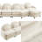 Teddy Fabric L-Shaped Cloud-like 4-Seater Modular Sectional Sofa, Curved Backrest & Armrests, Movable Ottoman, Double-Layer Cushion with Lumbar Pillows for Supportive Comfort-473324366