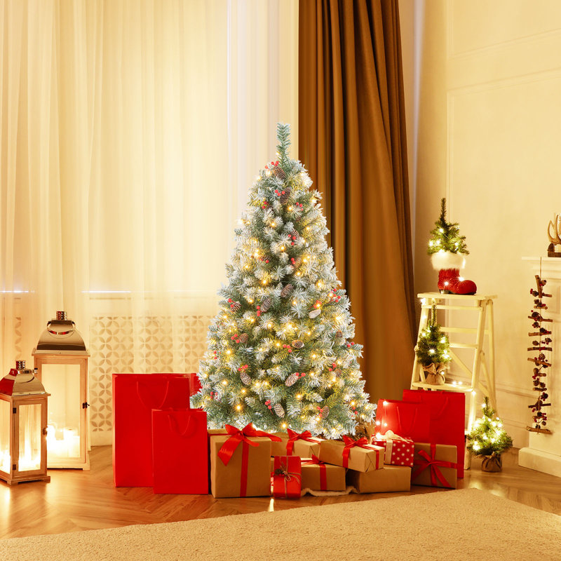 Arbre de Noël artificiel éclairé, 6'