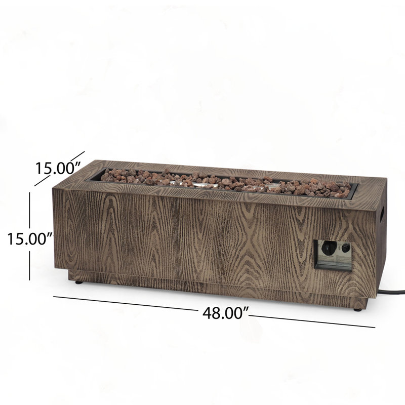 Foyer d'extérieur 48 po au propane rectangulaire en fer 48 po