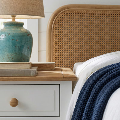 Katalina 3-Drawer Bedside Cabinet, Coastal Farmhouse Nightstand Table