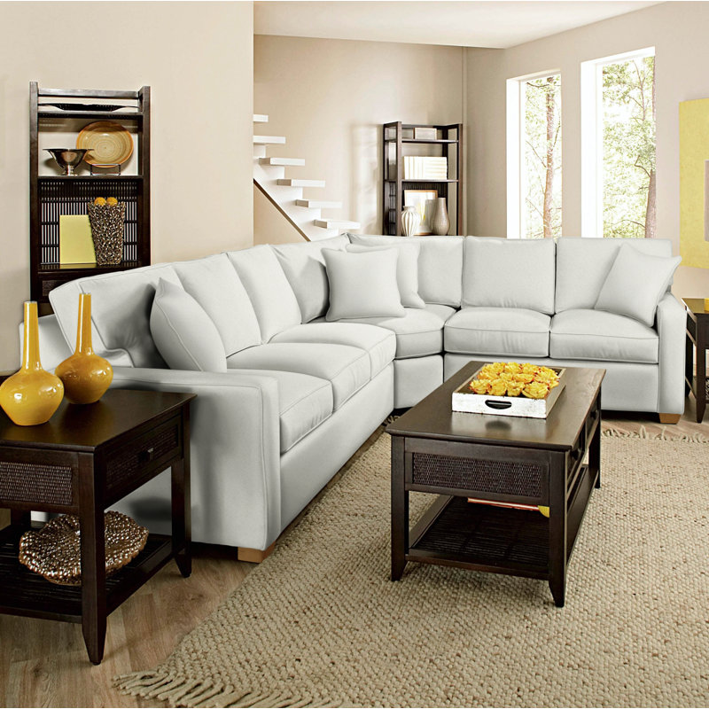 Gramercy Park Upholstered L-Shaped Sectional Symmetrical, Havana, Oslo Ivory