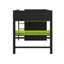 Lit superposé double en bois avec bureau, garde-robe, grand espace de rangement et lumière RVB-573596