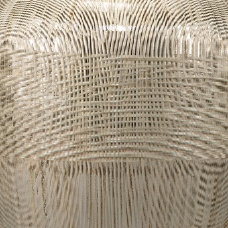 Etched Mercury Glass Table Lamp with White Linen Shade