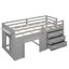 Lit mezzanine simple avec armoire et tablette - gris-621213596