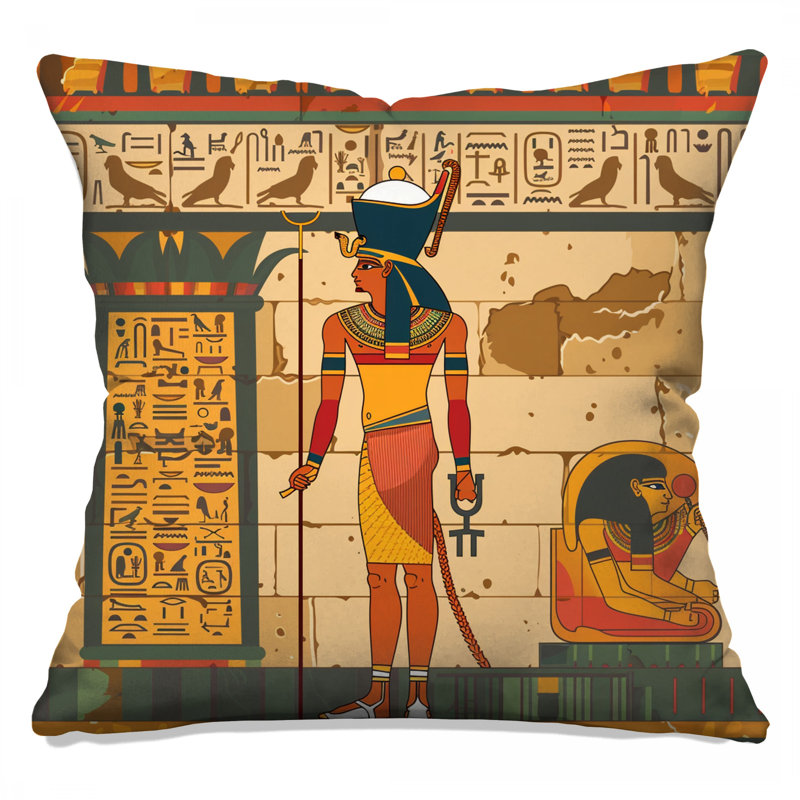 Coussin égyptien, 14 X 14 pouces