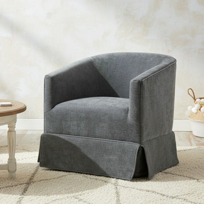 Upholstered Swivel Barrel Chair