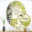 Minimaliste olive commande électrique lignes I - labyrinthe miroir décoratif | ovale-96240952