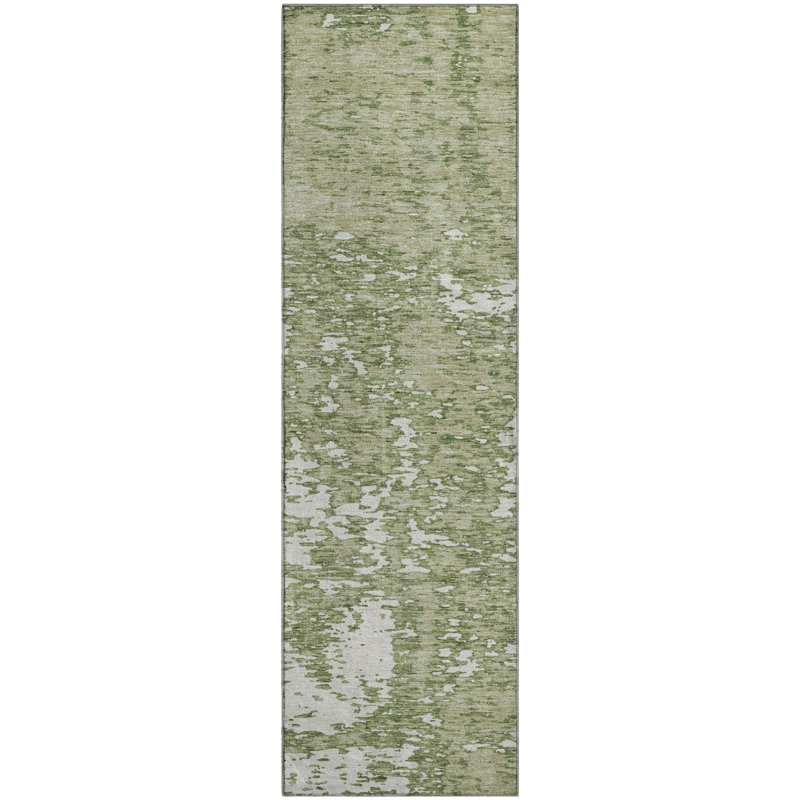 Premium Machine Washable Prisco Aloe Rug, Runner 2'3" x 7'6"