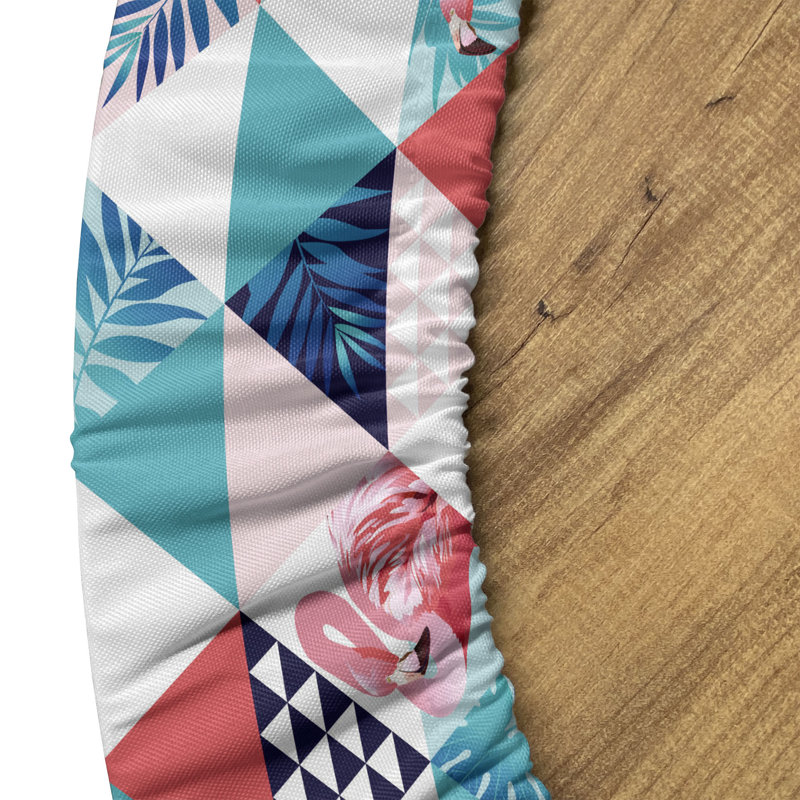 Wrought Studio™ Flamingo Fitted Round Tablecloth Diameter Multicolor, 51.97" Round