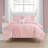 Rainbow Ruffle Pink Ultra Soft Microfiber Comforter Set-5446636