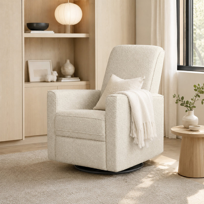 Evolur Raleigh Basic Glider |recliner| Rocker, Plush Ivory