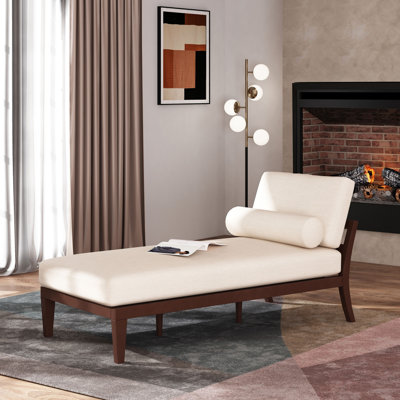 Chaise longue en tissu Sarom avec traversin