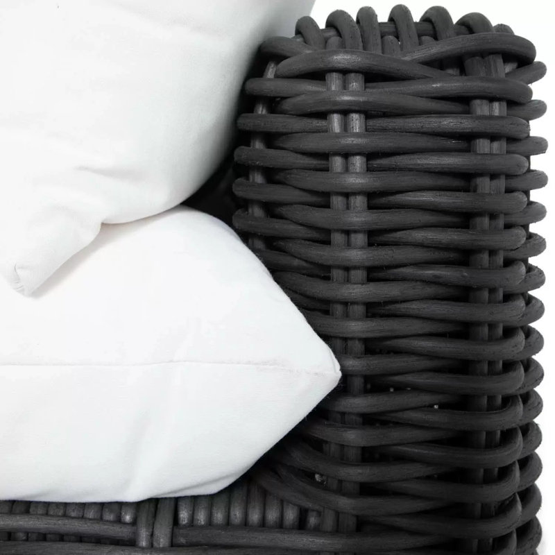 Montecito Woven N-Dura Resin Wicker Outdoor Lounge Chair - Onyx, No, Intermix Indigo