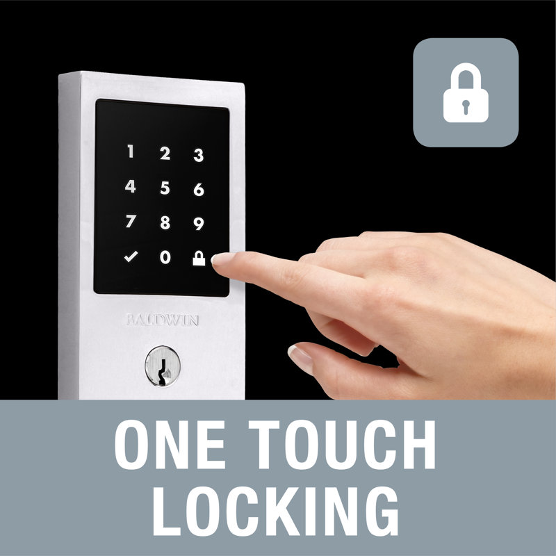 Single Cylinder Smart Deadbolt Z-Wave Technology, Polished Chrome