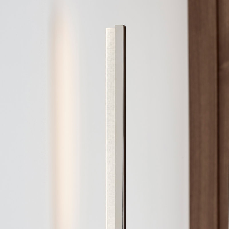 Klee 1 - Light LED Armed Sconce, 26.5 H x 4.3" W x 3.4" D, Polished Nickel/White Marble