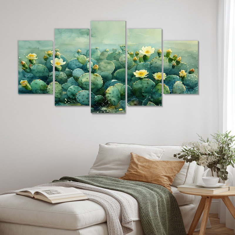 Maisy - Floral Cactus Wall Art Set