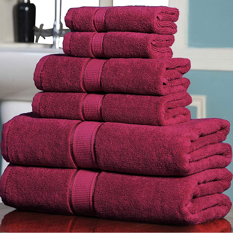 Ensemble de serviettes 6 pièces Iasos, Rouge rubis