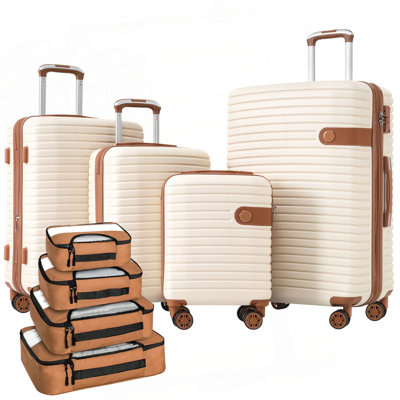 4 Piece Luggage Set Suitcase Set, ABS Hard Shell Lightweight Expandable Travel Luggage with 4 Packing Cubes, TSA Lock(16/20/24/28)