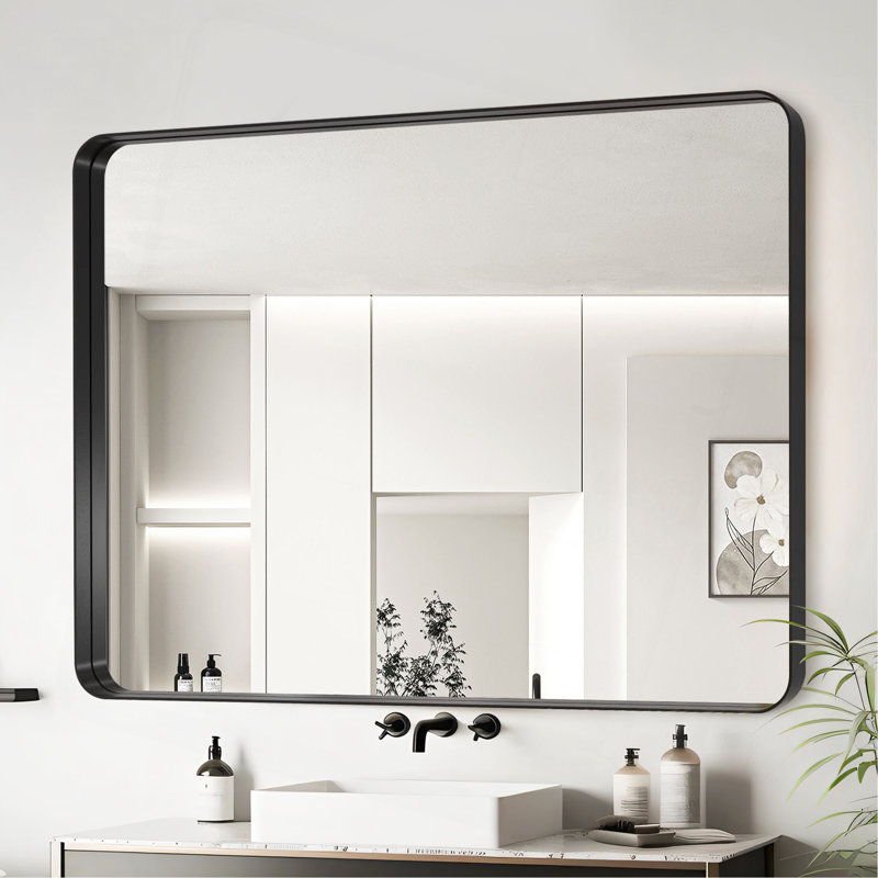 Miroir de salle de bain noir, 32 po x 40 po