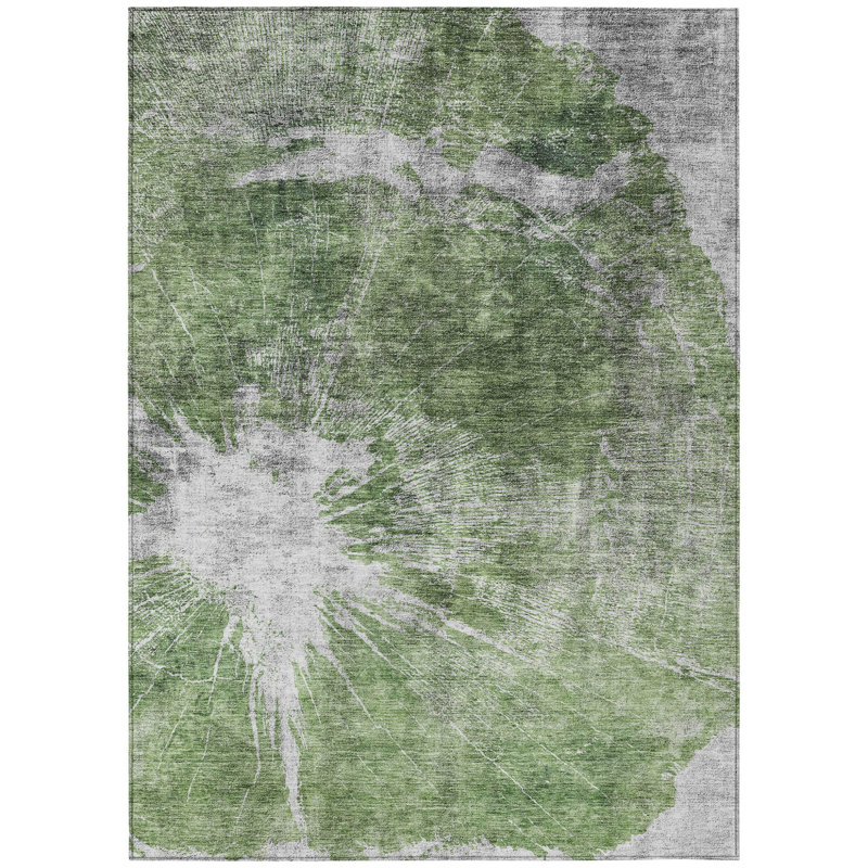 Tapis intérieur gris lavable abstrait 5 pi x 8 pi