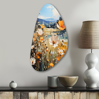 Ensoleillé, art mural asymétrique en métal jaune