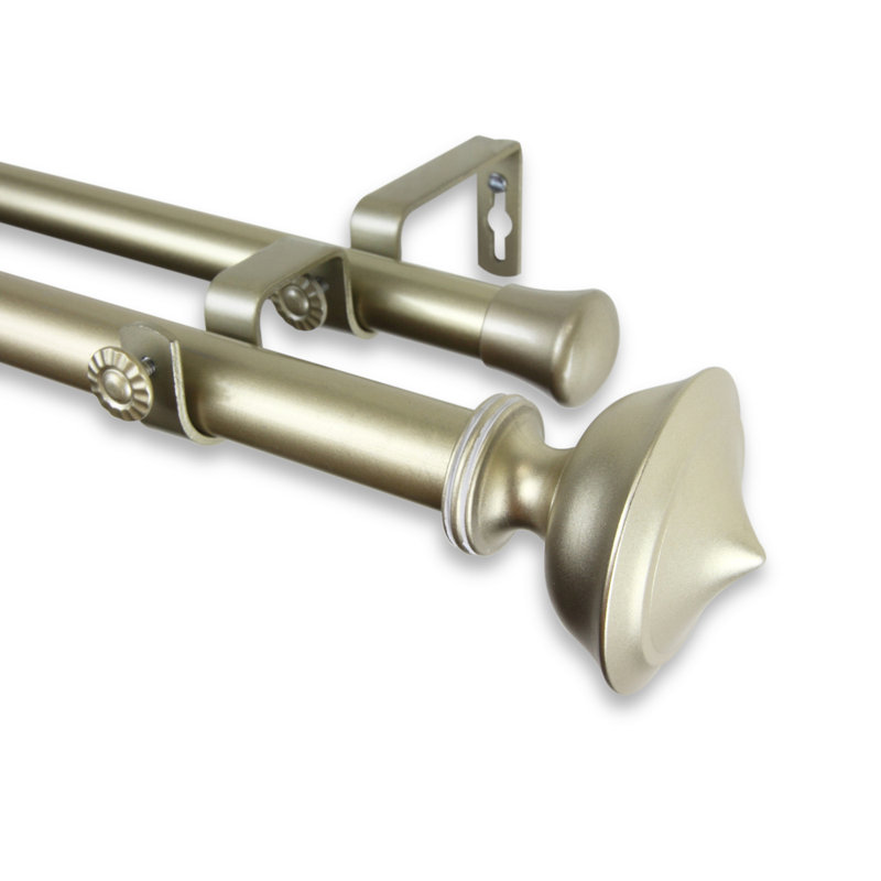 Tringle à rideaux double Moffat, l 48 po à 84 po, Doré clair