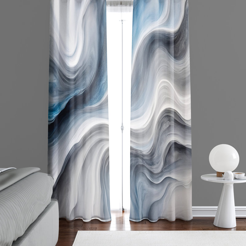 Dragorad Semi Sheer Curtain Pair, 20" W x 52" L