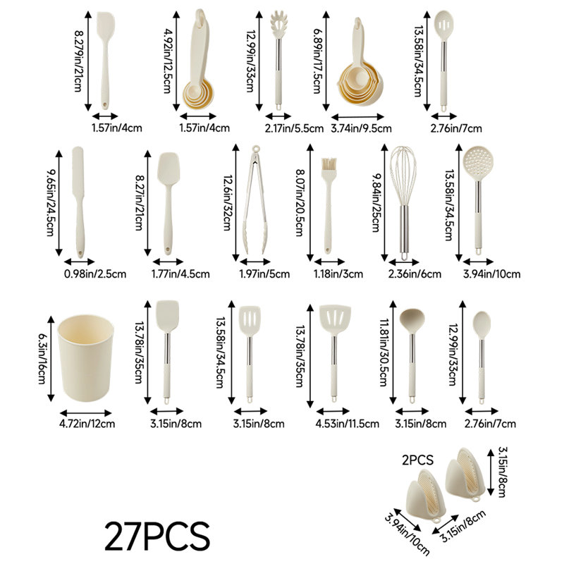 Living And Home Utensil Set, Beige White