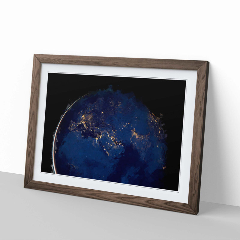 Earth View - Picture Frame Graphic Art Print, Walnut Framed, 27cm H x 36cm W x 2cm D