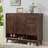 Black Walnut Shoe Cabinet 22 Pair Shoe Storage Cabinet