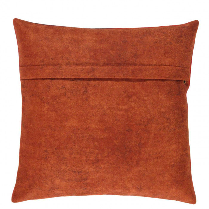 Throw Square Pillow Cover & Insert, Black/Flush Orange Oriental