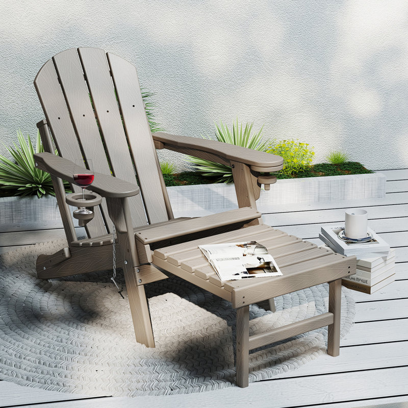 Chaise Adirondack pliante Hdpe , Bois