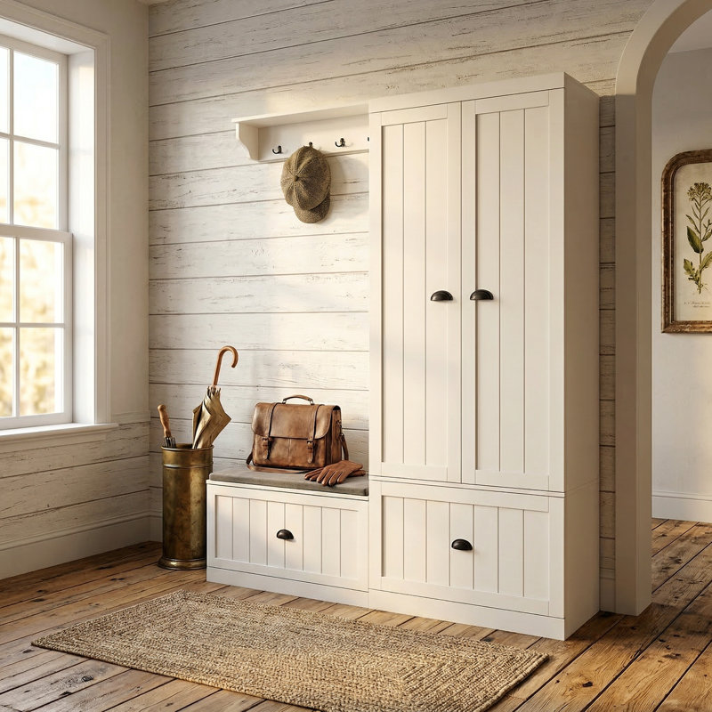 Amberjo Hall Tree 59.1'' Wide with Bench and Shoe Storage
