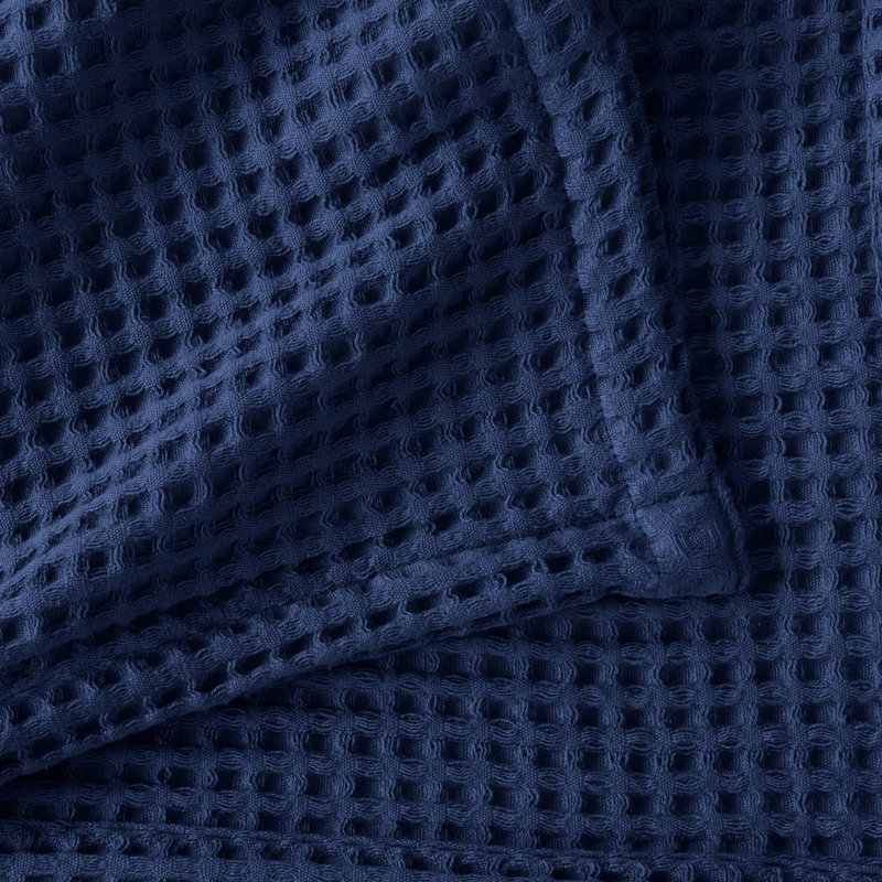 Couverture en coton vila, Grand, Bleu marine