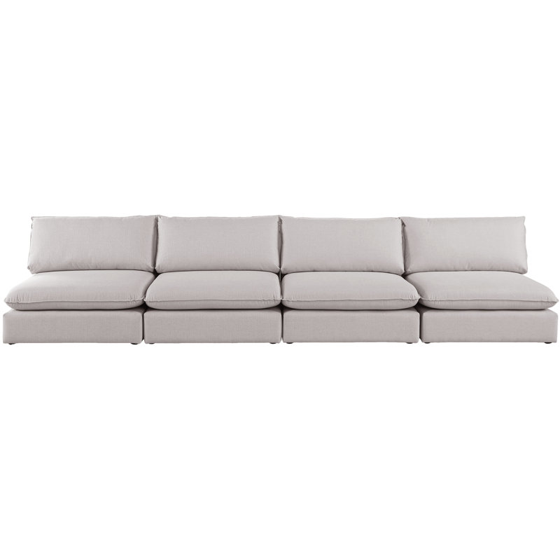 Canapé modulaire Tupman, Tissu beige texturé en lin