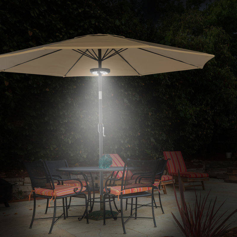Hartzog Patio Umbrella Light with 28 LEDs and 3 Brightness Modes - Battery-Operated LED Outdoor Lighting with USB Charging Cord by Pure Garden