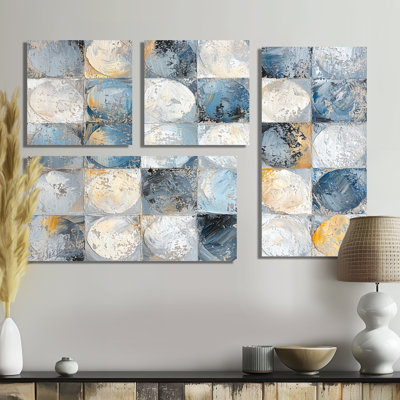 Carreaux contrastants de Boho I - art mural géométrique 4 pièces