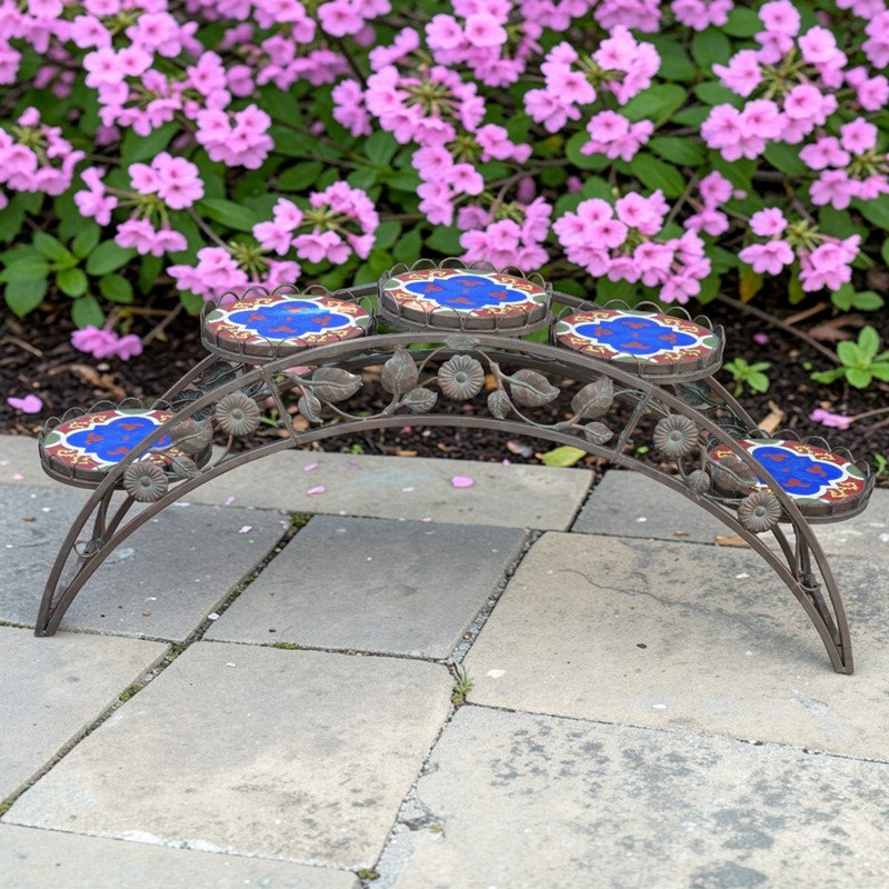 5 pi Support pour plante en fer et mosaïque en forme de pont Basilica