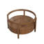 Table basse moderne Mid-Century avec plateau en verre et rangement caché